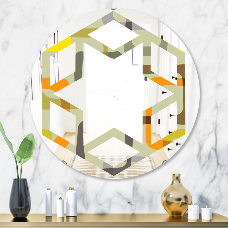 Miroir mural Hexagon Star Coastal, 31,5 po x 31,5 po, Design VII