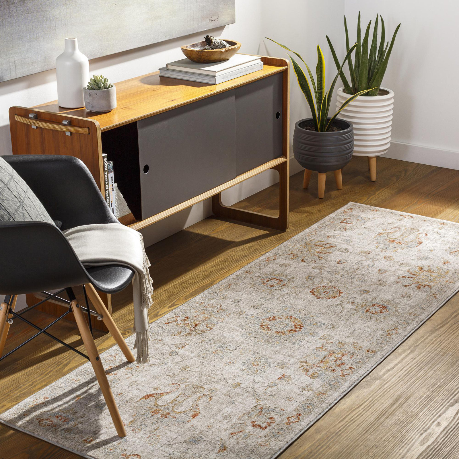 Conlan Beige/Orange/Gray Rug, Runner 2'7" x 10'