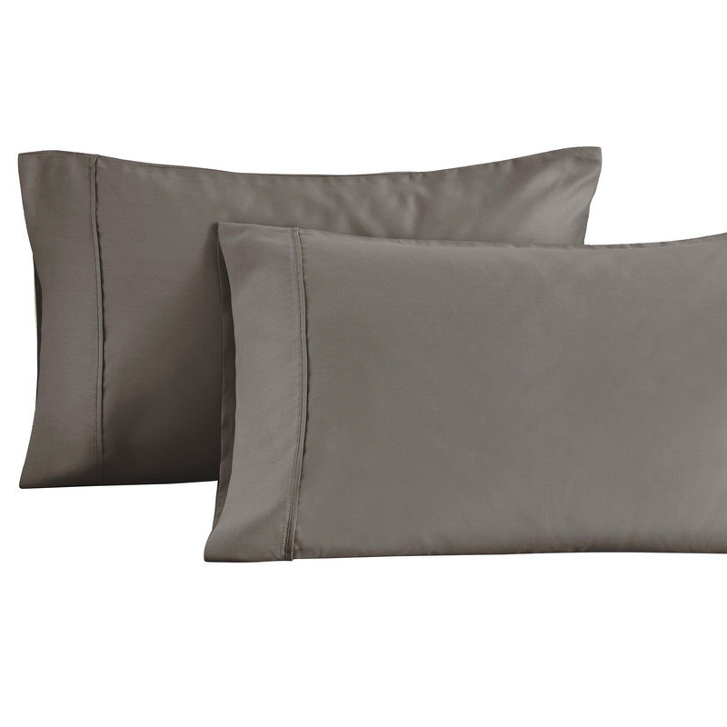 1500 Thread Count Ultra Soft Cotton Blend Sateen Pillowcase Set, Gray, King Pillowcase