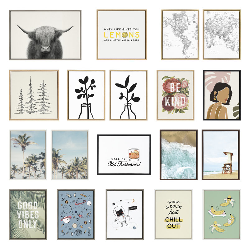 Sylvie Looking Sharp Cactus Garden Framed Canvas by The Creative Bunch Studio 18x40 Gray