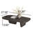 51.2'' Rectangle Coffee Table, Black Wood Coffee Table Large Coffee Table-1020552294