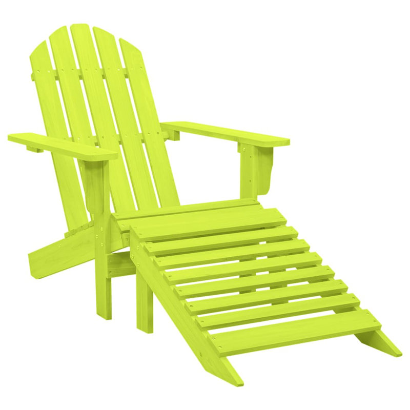 Chaise Adirondack de patio avec repose-pieds Wakarusa, Vert