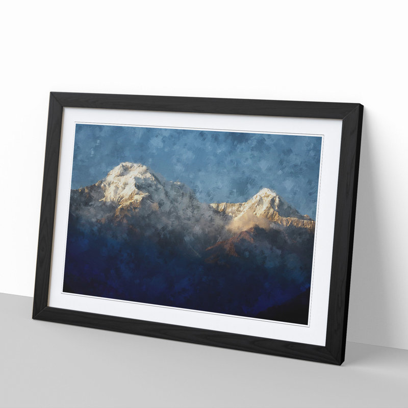 Mountain View Vol.6 - Picture Frame Painting, 48cm H x 65cm W x 2cm D, Black Framed