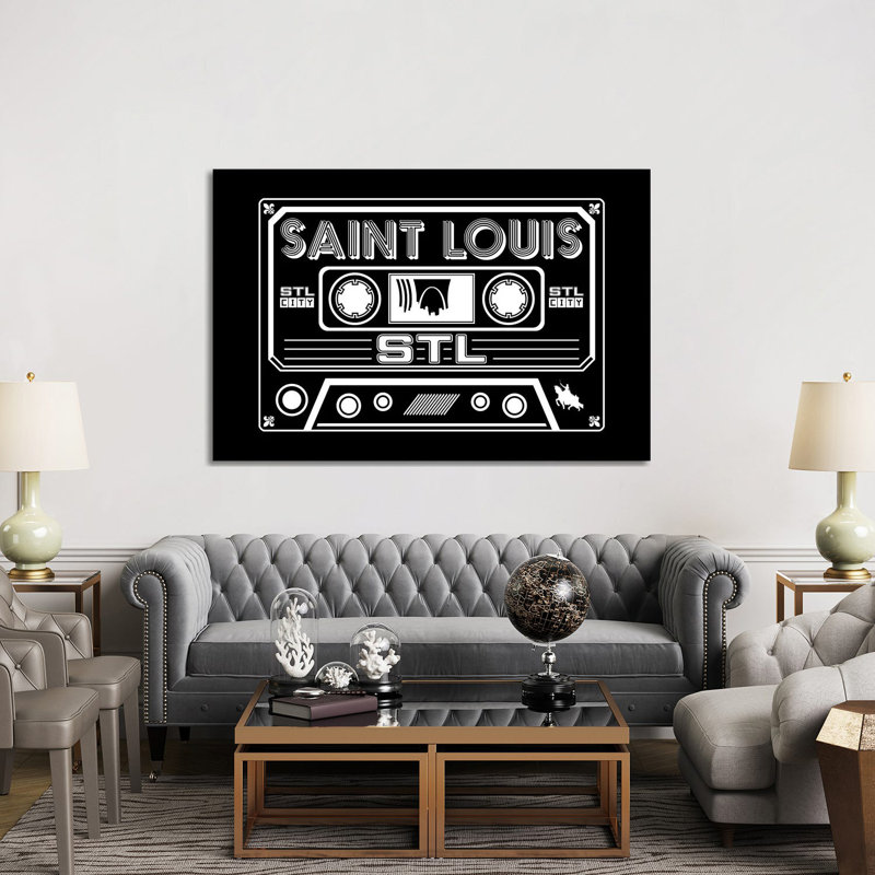 St. Louis Cassette - fond foncé - impression sur toile tendue, H 18 po x l 26 po x P 1,5 po