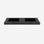 BB02-60-109, deux lavabos intégrés en quartz d'ingénierie SANS drain et robinet, couleur noir mat-2058791944