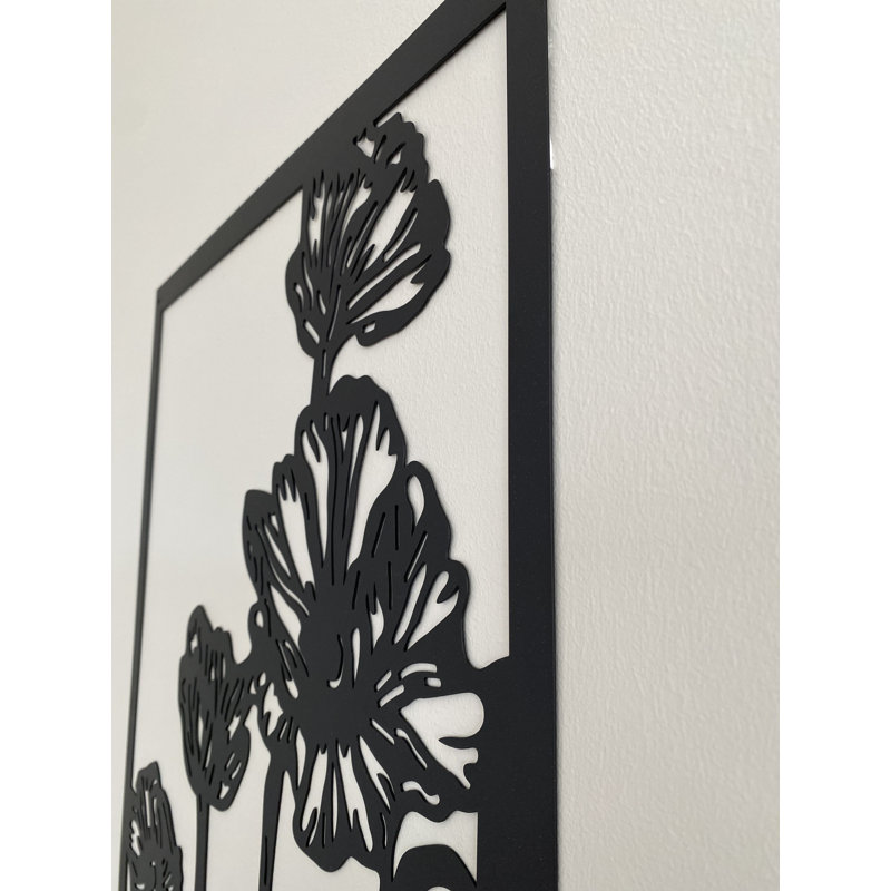 Décoration murale fleur en métal découpée au laser