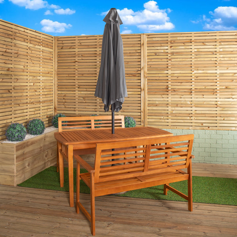 Cofield Rectangular 5 - Piece 4 - Person Outdoor Table Set, Grey