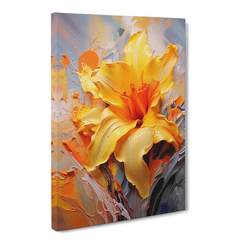 Daffodil Flower Action Painting No.2 - Print, 60cm H x 40cm W x 3cm D