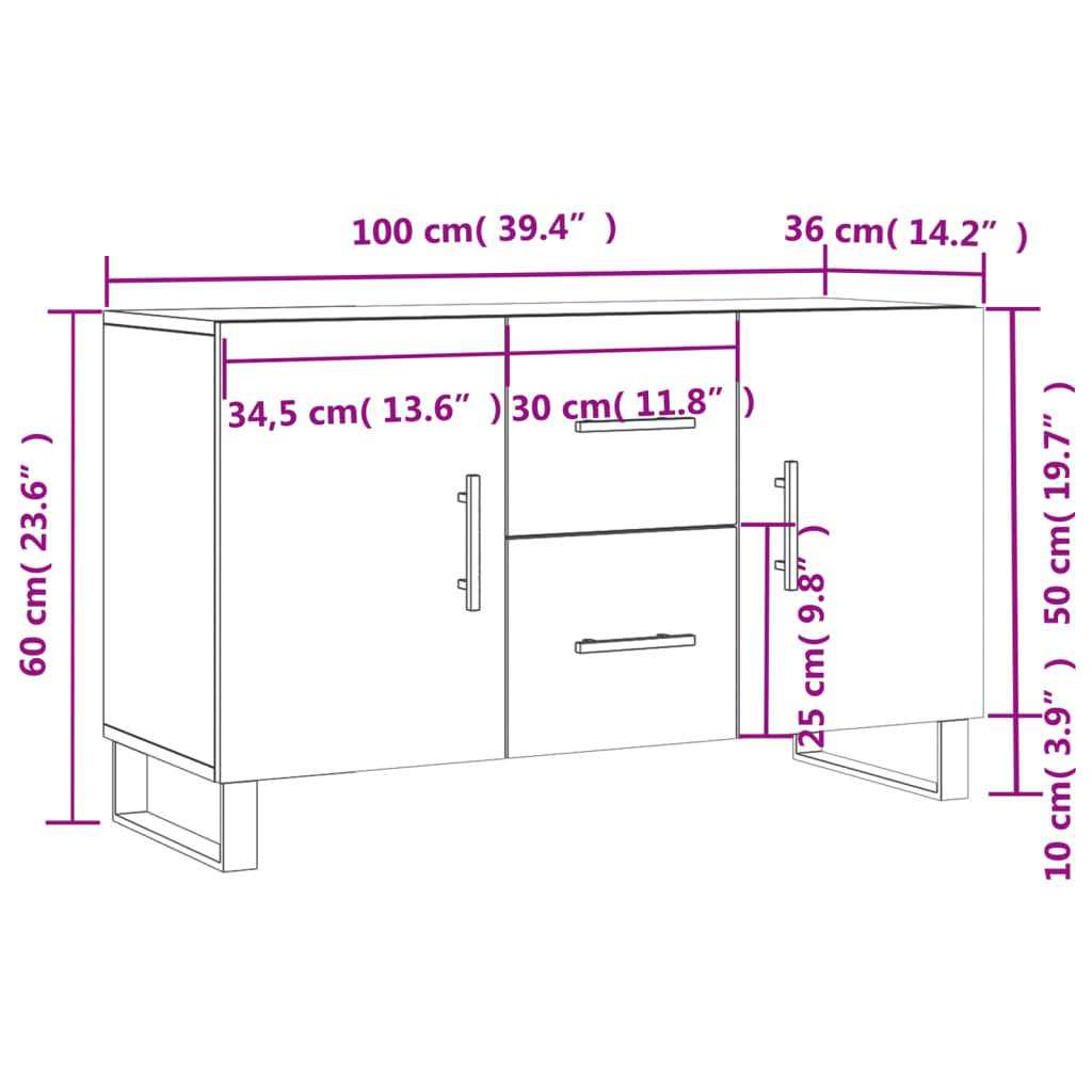 vidaXL Sideboard Engineered Wood Medium Sideboard