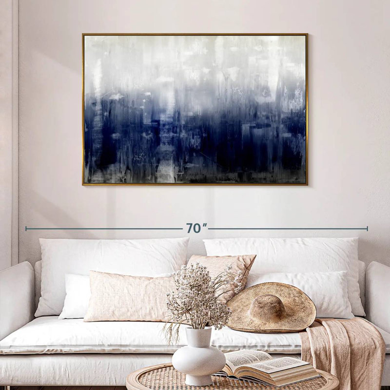 Texture, 46 po x 31 po, Cadre flottant doré