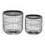 2 tables basses rondes avec panier en acier, plateaux amovibles, rangement dans le salon, noir, peu encombrant et polyvalent, tables de bout empilables pour l'enchantement, noir
