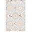 Tapis en coton touffeté à la main Jardin Ivoire / Gris clair-94664088