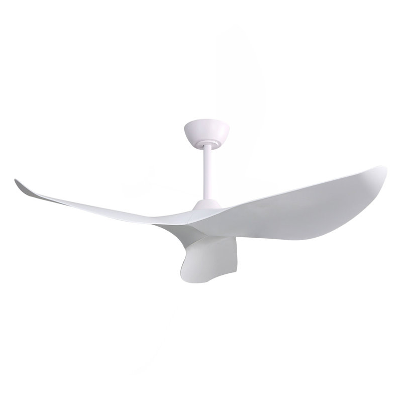 Ventilateur de plafond 52 pouces avec télécommande 6 vitesses et 3 pales en ABS réversible pour moteur de salon