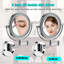 Miroir de maquillage mural grossissant à double face 8 pouces à DEL avec extension de 12 pouces 1 / 3X-64426333