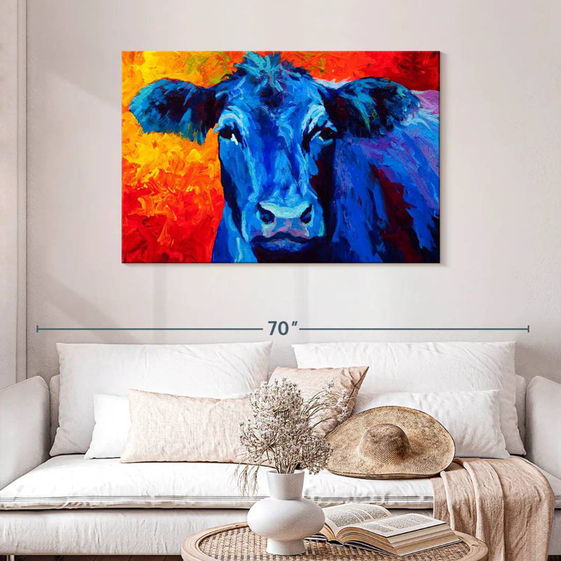 Brampt Blue Cow, 30" H x 45" W