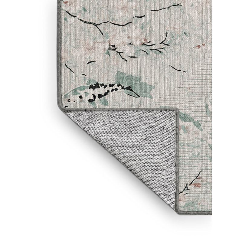 Tapis gris lavable à la machine, Carré 8 pi