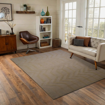 (5' x 7' ft) Hand Tufted Wool Carpet with Latex Back, Anti-Skid Carpet