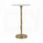 Table d'appoint tulipe dorée avec plateau en marbre blanc - 14 po x 14 po x 24 po