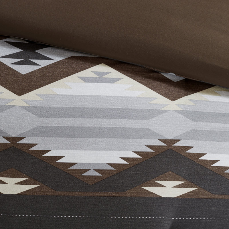 King Brown and Gray Southwestern Microfiber 8-Piece Comforter Set