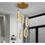 Luminaire suspendu moderne à intensité variable dorée pour îlot de cuisine (5 lumières)
