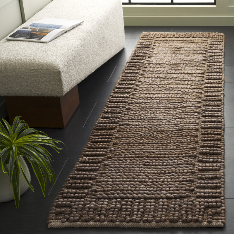 Natura 286 Flatweave Wool/Cotton Rug in Brown, Runner 2'3" x 8'