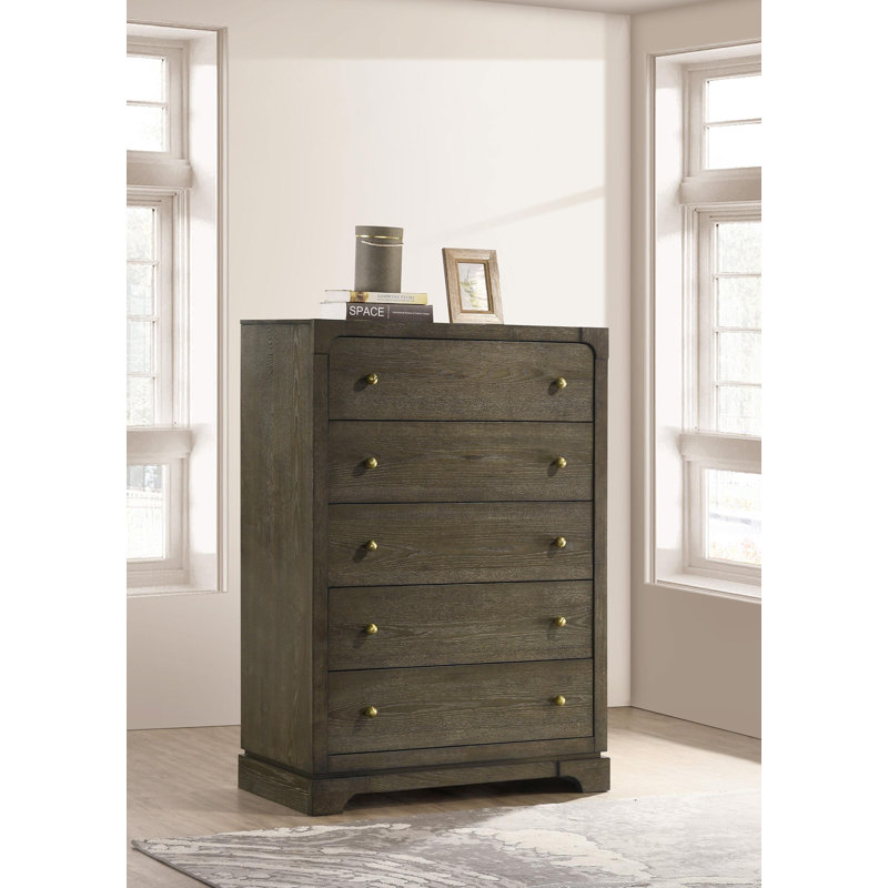 Commode 5 tiroirs Gerthold cacao foncé