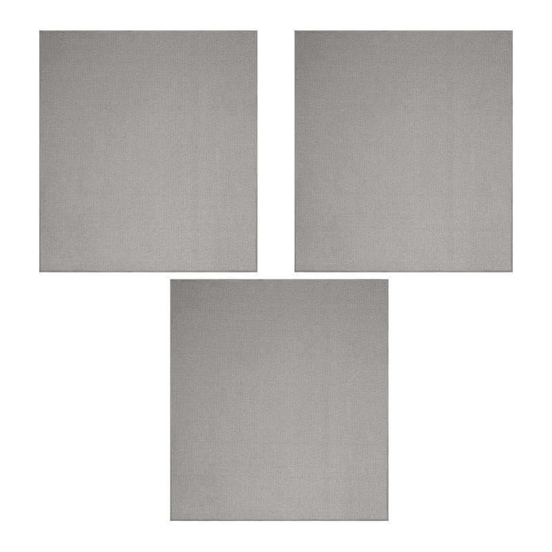 Ensemble de tapis touffetés en polyester de couleur unie Quamine, Demi-cercle 1 pi 6 po x 3 pi
