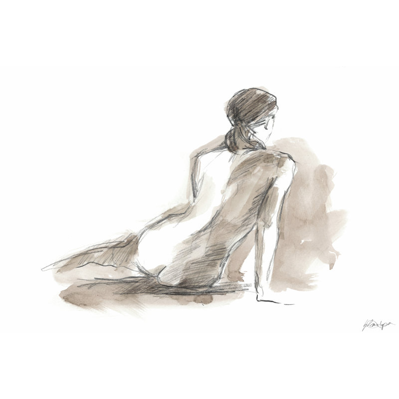 Gestural Figure Study III by Ethan Harper - Wrapped Canvas Painting, 51cm H x 76cm W x 3.8cm D