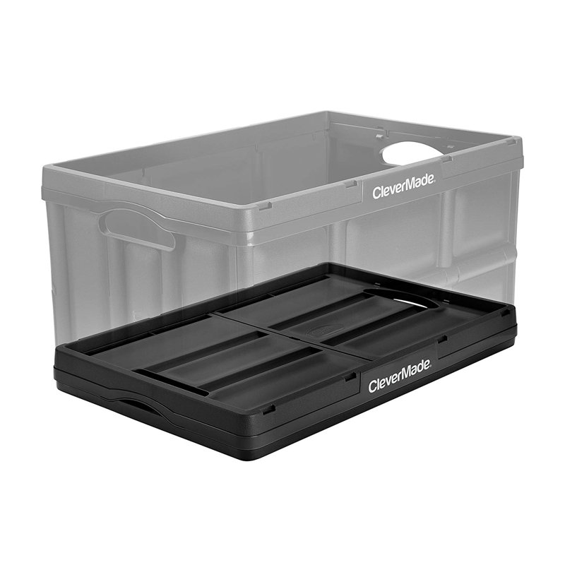 CleverMade Plastic Box, Black, 64 Qt.