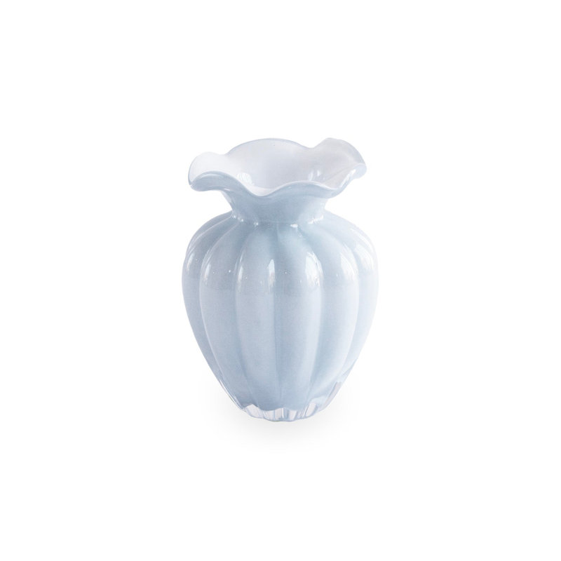 GLASS Petal Small Vase, Periwinkle
