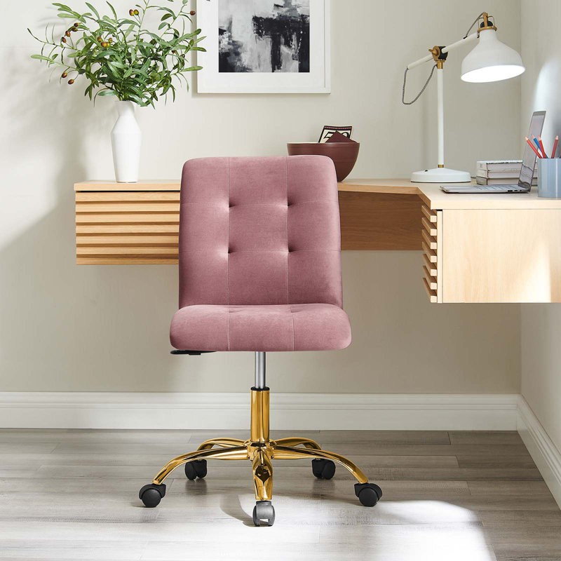 Chaise de bureau Prim Velvet Performance, Vieux rose