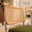 Chaise d'appoint en porte-à-faux avec dossier en rotin de canne et structure en acier-340965877