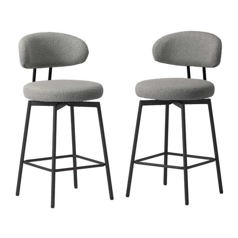 Tabouret de comptoir pivotant 27 po Bayville, Gris clair
