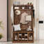 5-in-1 Entryway Furniture Entryway Hall Tree With Storage Cabinet And Top Shelf