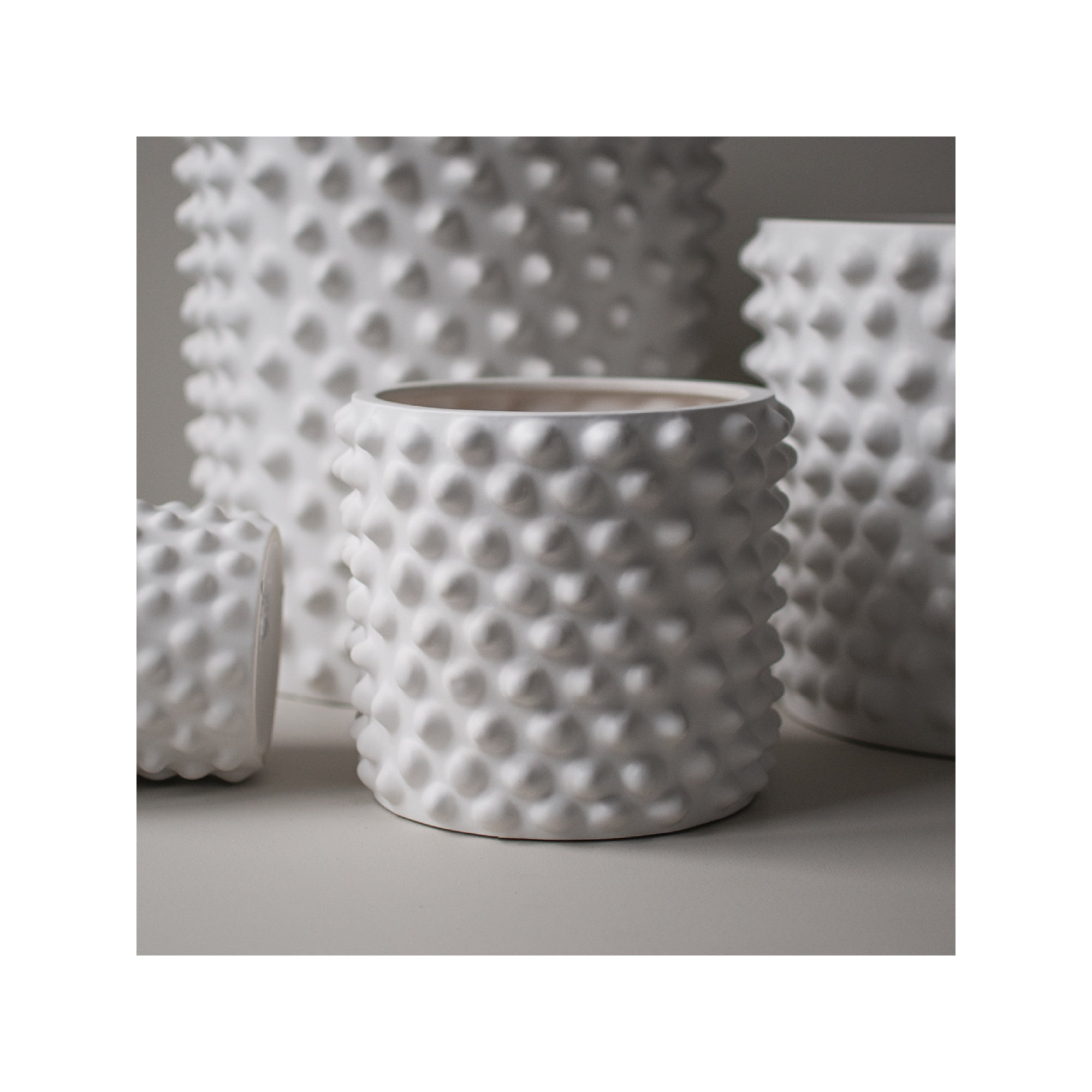 Genesta Ceramic Table Vase, 7.09" H x 8.27" W x 8.27" D, White
