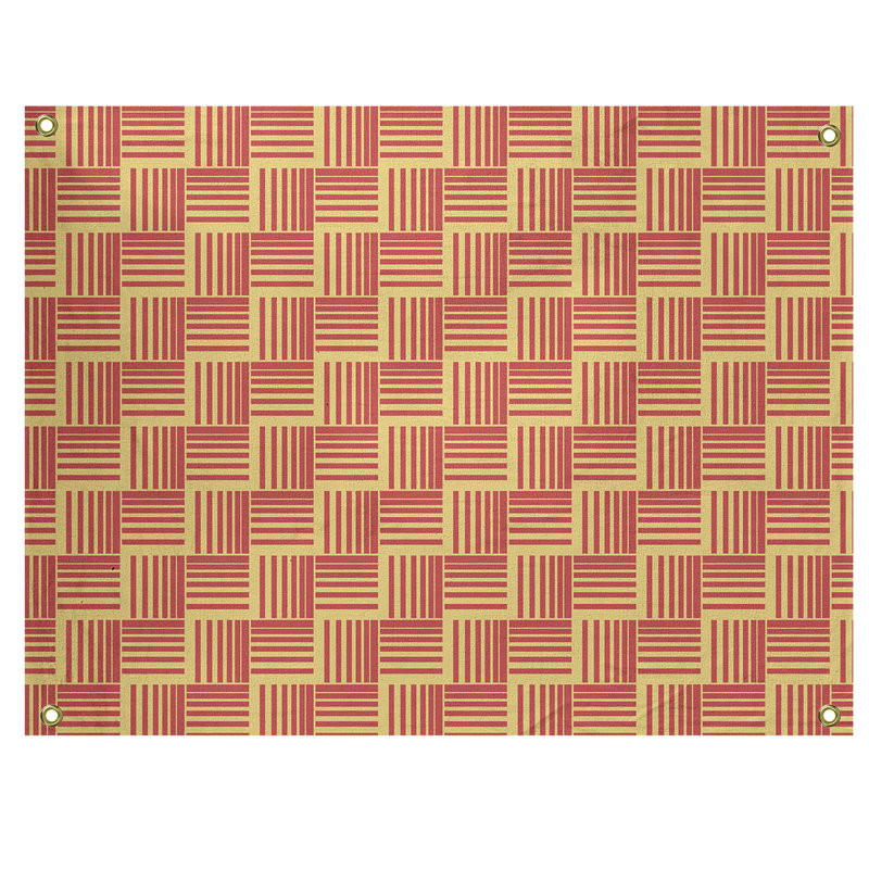 Tapisserie, H 50 po x l 59 po, Rouge/jaune