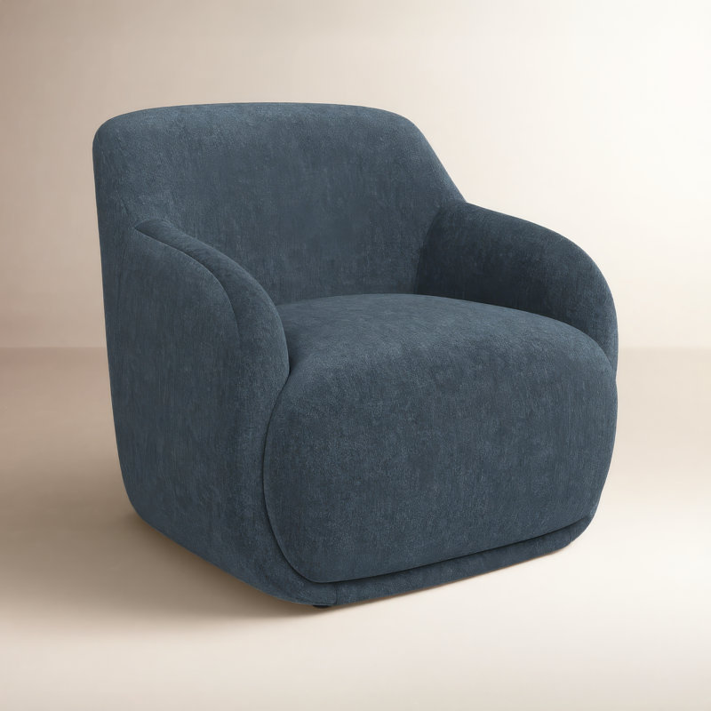 Laci Lounge Chair, Slate Blue Chenille