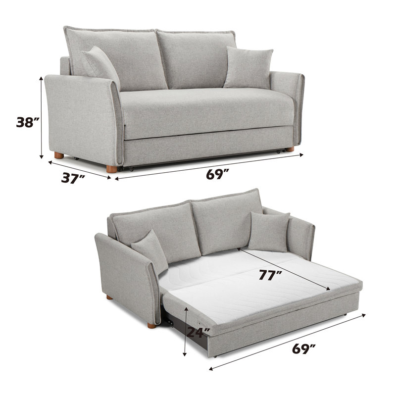 Cadnite Upholstered Sofa with Sleeper in Gray