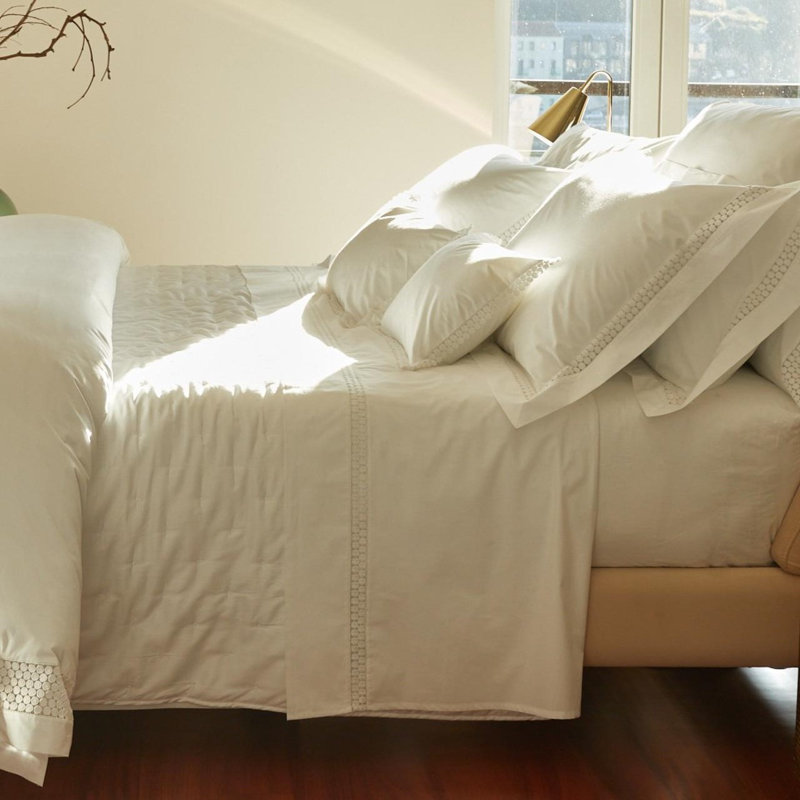 Magnolia 100% Cotton Percale pillowcases (pack 2 un), white-white, King