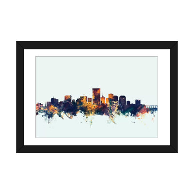 " Richmond, Virginia, USA On Blue " by Michael Tompsett Graphic Art