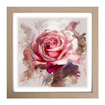 Rose Gestural No.1 - Single Picture Frame Print on Wood