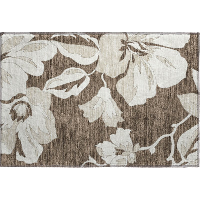 Premium Machine Washable Prisco Brown Rug