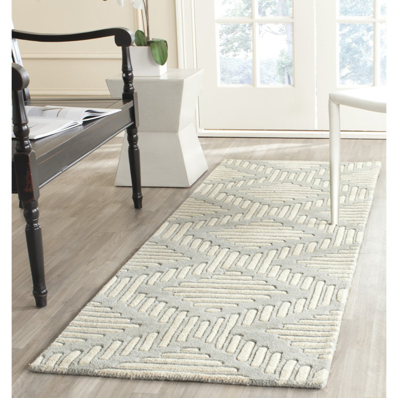 Hardouin Hand Tufted Wool Geometric Rug, Runner 2'3" x 7'