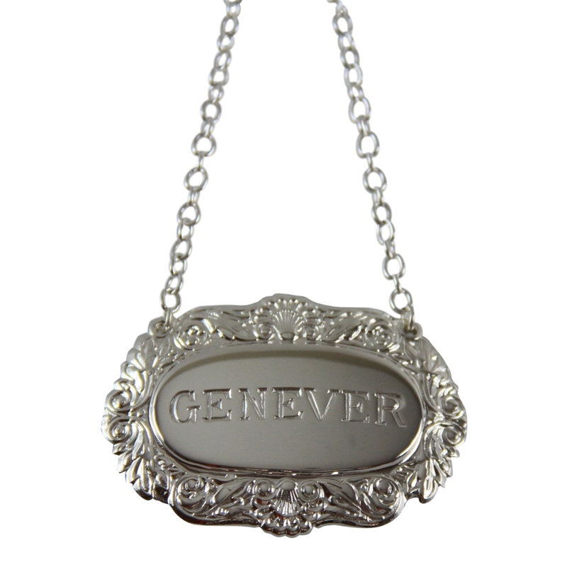 Decanter Label-Genever, Shell and Scroll