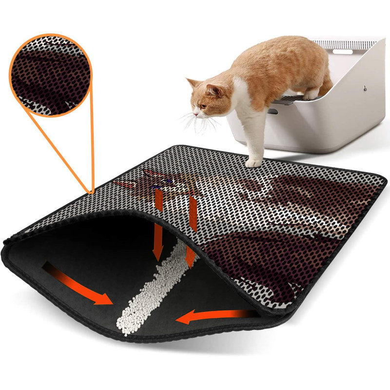 Premium Cat Litter Mat, 18 x 24 inches | 50% PVC / 50% Polyester, Machine Washable & Vacuum Friendly | Durable, Easy-Clean Design for Pet Owners | Protect Your Floors from Litter Messes