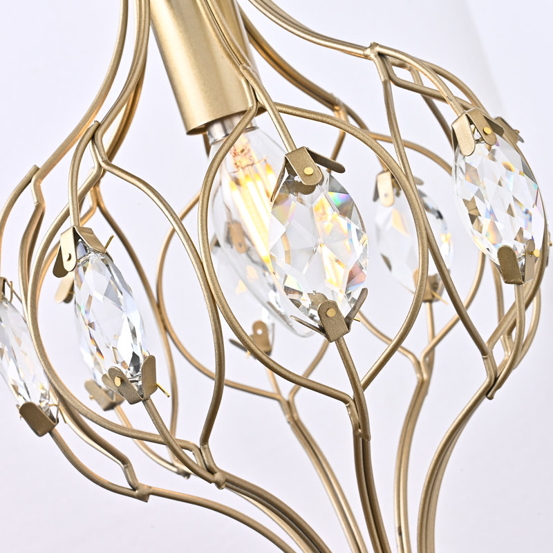 Applique articulée à 1 lumière à intensité variable avec détails en cristal