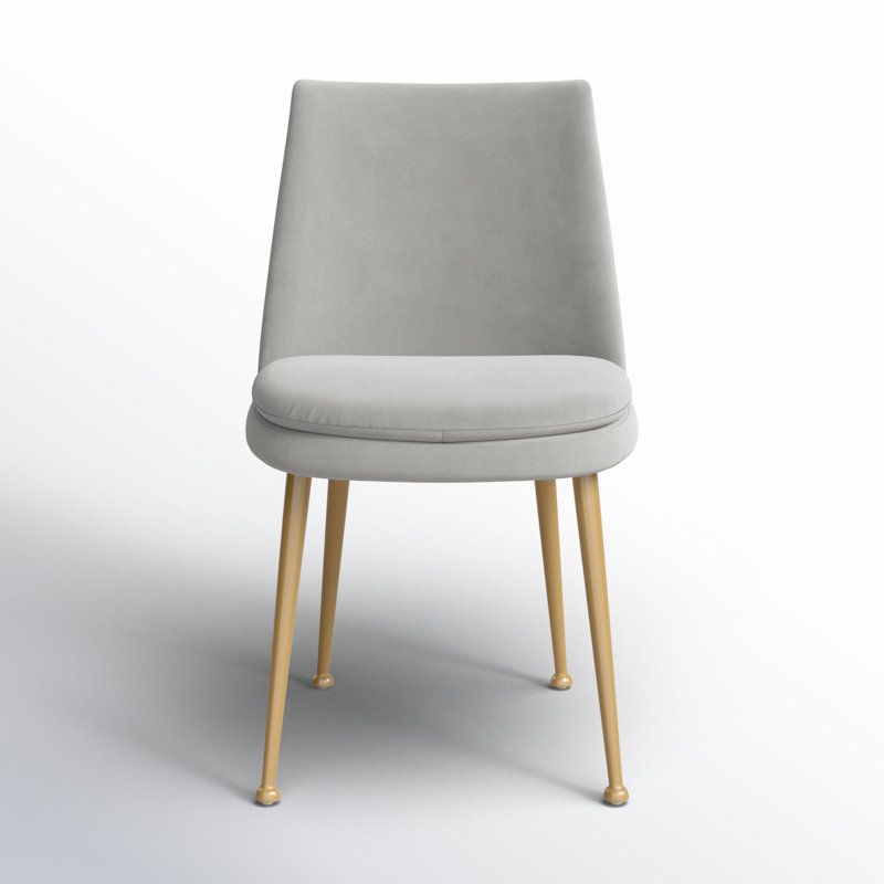 Siena 19.7'' H Tufted Velvet Upholstered Parsons Chair, Light Gray