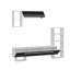 Meuble télé moderne avec tablette murale, blanc et noir, 82,3 po x 48,7 po x 10,9 po | Panneau de particules 100% enduit de mélamine | Comprend de nombreuses tablettes et du rangement supplémentaire | Design élégant en marbre pour les salons contemporains-230448323