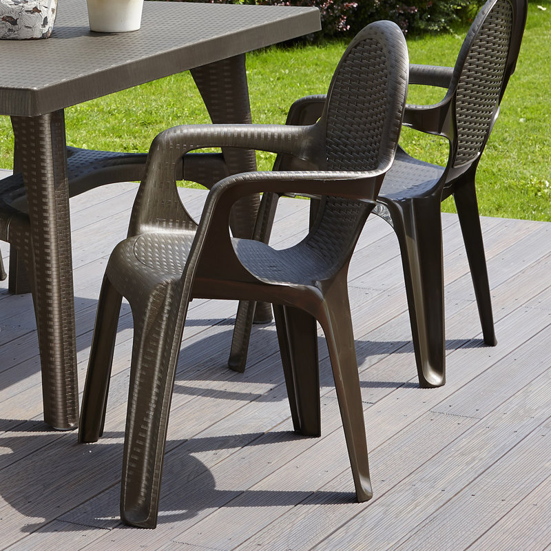 Seren Stackable Outdoor Patio Dining Armchair, Bronze