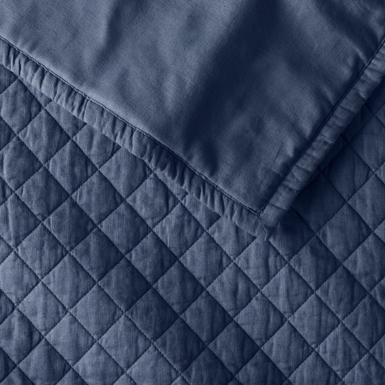 Jeffen Linen Pillow Sham, King, Midnight Navy